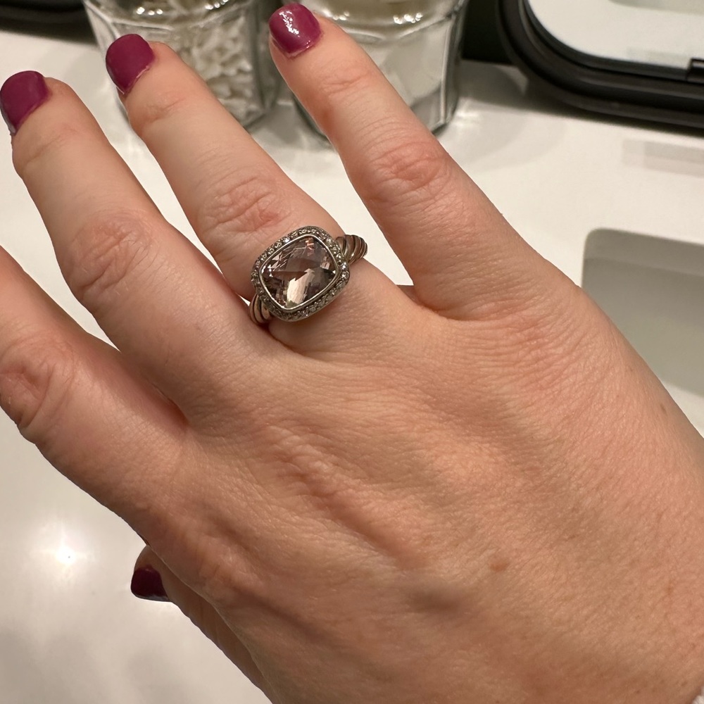 David Yurman Morganite Noblesse Ring - Size 7